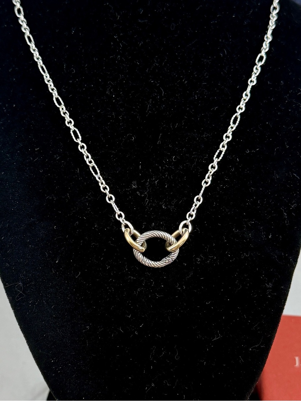 JAMES AVERY Sterling Bronze Oval Twist Changeable Charm Holder Necklace; RETIRED - Picture 3 of 9